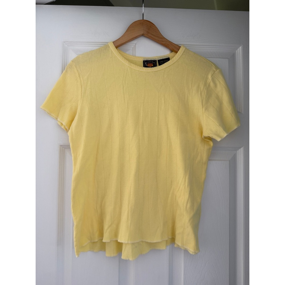 Vintage Route 66 Womens Yellow‎ Cotton Basic T Shirt